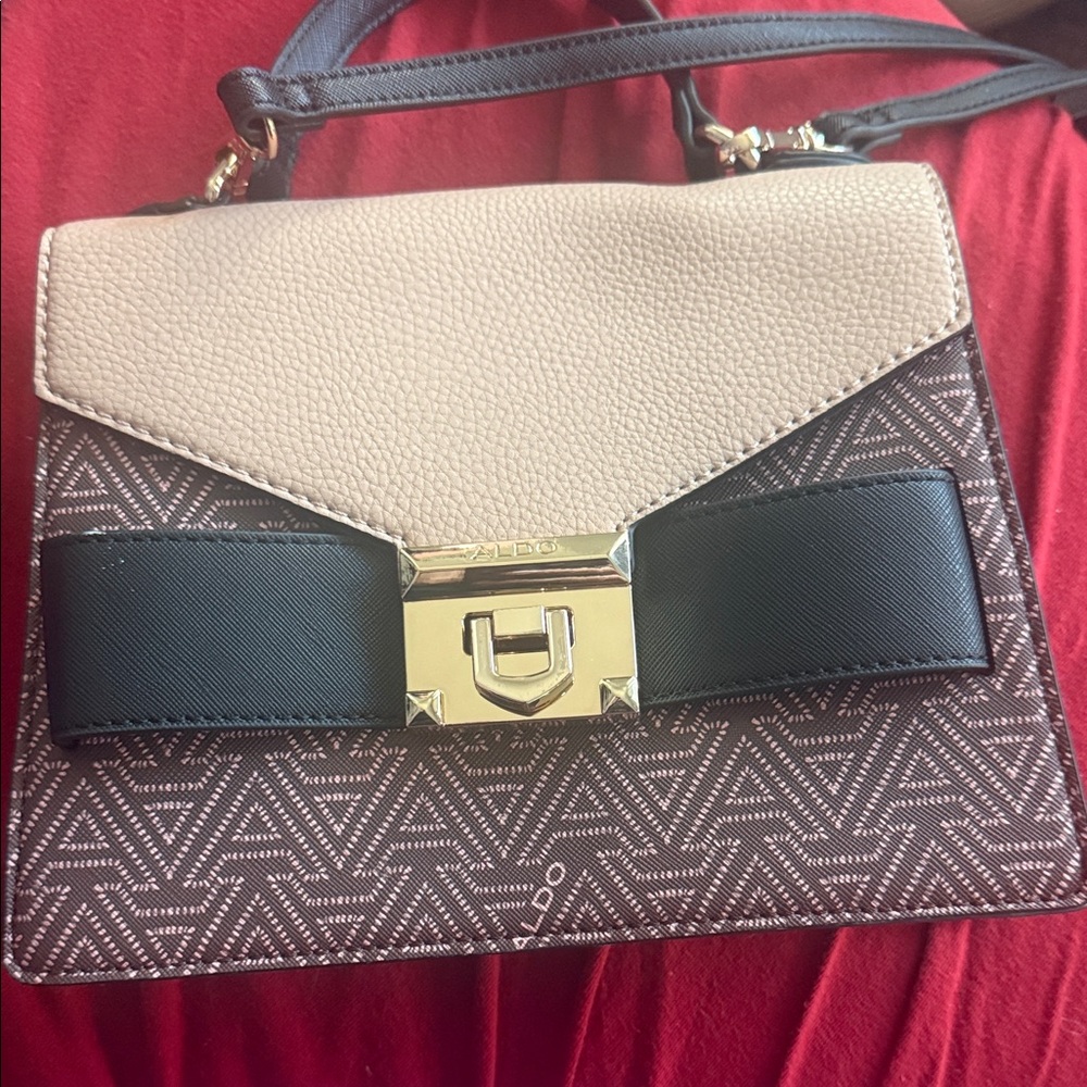 Aldo Black and Brown Patterned Shoulder Bag